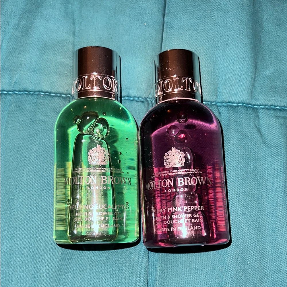 NWT Molton Brown INFUSING EUCALYPTUS & FIERY PINK GREEN BATH & SHOWER GEL DUO